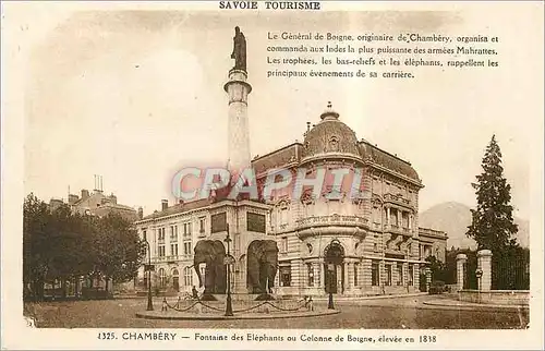 Cartes postales Chambery Fontaine des Elephants ou Colonne de Borgne elevee en 1838 Savoie Tourisme