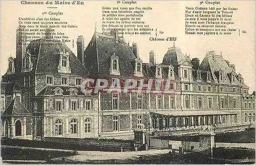 Cartes postales Chanson du Maire d'Eu Chateau d'Eu