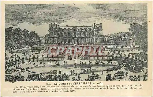 Cartes postales Le Chateau de Versailles en 1664 En 1664 Versailles dont les travaux viennent d'etre commences p