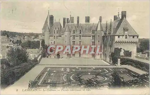 Cartes postales Langeais Le Chateau Facade interieure