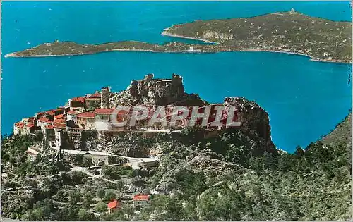 Cartes postales moderne Eze Village Vue generale Au fond le Cap Ferrat