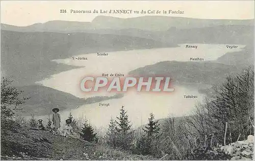 Cartes postales Panorama du Lac d'Annecy vu du Col de la Forclaz Enfants