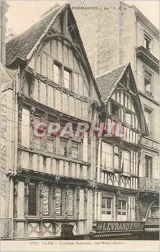 Ansichtskarte AK Caen Vieilles Maisons rue Saint Pierre Normadie La C P A Levrard