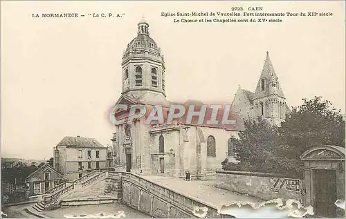 Cartes postales Caen Eglise Saint Michel de Vaucelles Fort interessante Tour du XIIe siecle La Choeur et les Cha