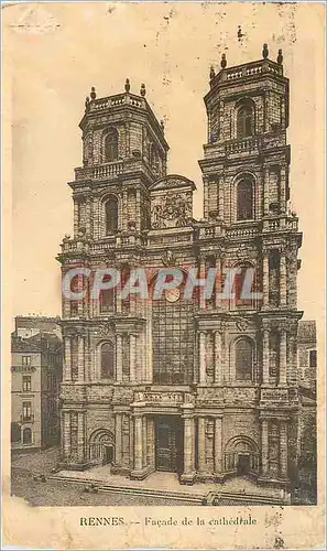 Cartes postales Rennes Facade de la Cathedrale
