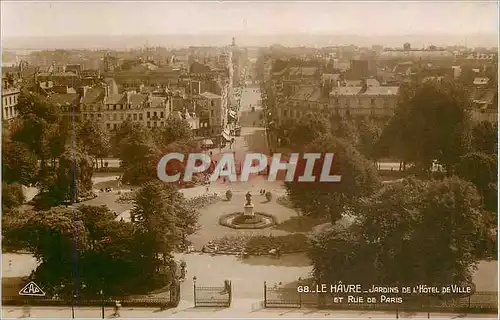 Cartes postales Le Havre Jardins de l'Hotel de Ville et Rue de Paris