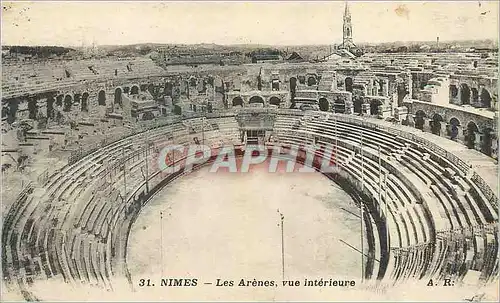Cartes postales Nimes Les Arenes vue interieure