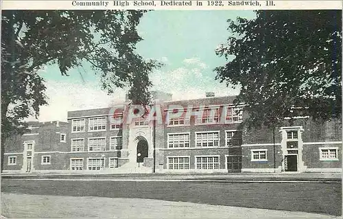 Moderne Karte Community High School Dedicated in 1922 Sandwich