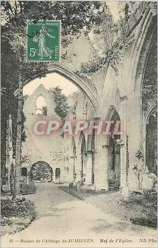 Ansichtskarte AK Ruines de l'Abbaye de Jumieges Nef de l'Eglise