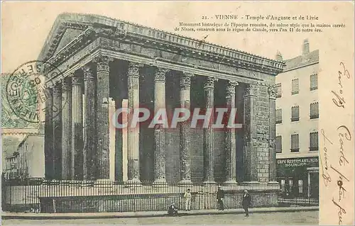 Cartes postales Vienne Temple d'Auguste et de Livie Monument historique de l'epoque romaine du meme style que la