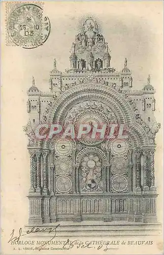 Cartes postales Horloge Monumental de la Cathedrale de Beauvais