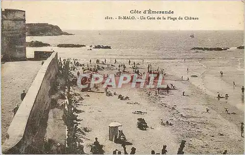 Ansichtskarte AK Cote d'Emeraude St Malo Un Coin de la Plage du Chateau