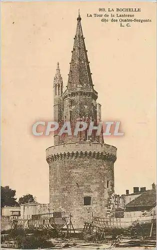 Ansichtskarte AK La Rochelle La Tour de la Lanterne dite des Quatre Sergents Bateaux