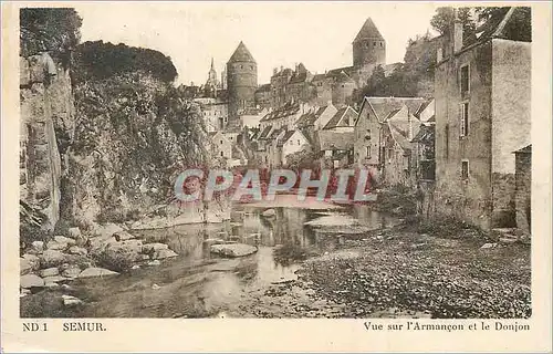 Cartes postales Semur vue sur l'Armancon et le Donjon