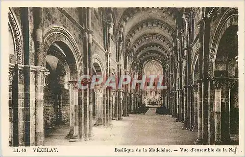 Cartes postales Vezelay Basilique de la Madeleine Vue d'ensemble de la Nef