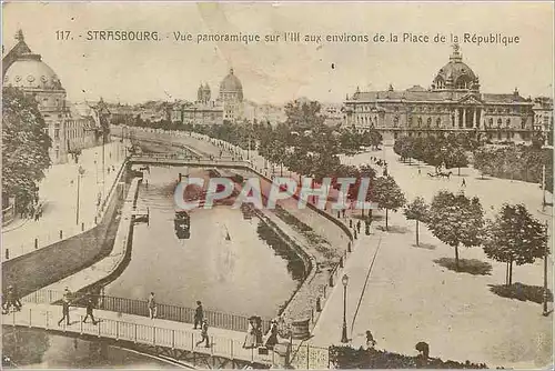 Cartes postales Strasbourg Vue panoramique sur l'Ill aux environs de la Place de la Republique