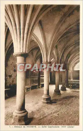 Cartes postales Abbaye de Hambye Salle Capitulaire (XIIe siecle)