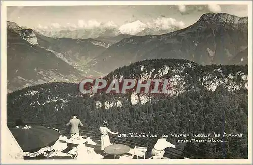 Moderne Karte Telepherique du Veyrier Vue sur les Aravis Et le Mont Blanc