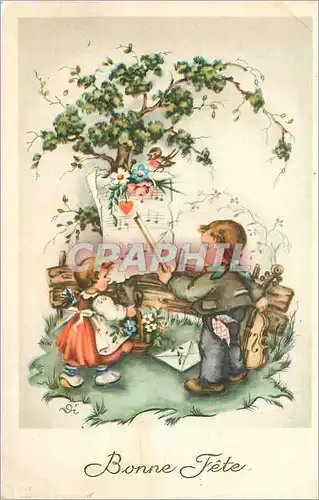Cartes postales Fantaisie Violon Enfants
