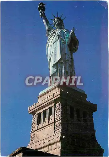 Moderne Karte The Statue of Liberty Liberty Island in New York Bay This symbol of peace stands supreme at the