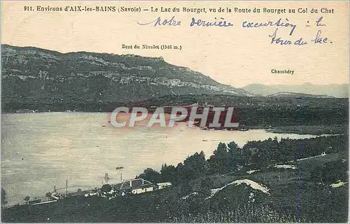 Ansichtskarte AK Environs d'Aix les Bains (Savoie) Le Lac du Bourget vu de la Route du Bourget au Col du Chat