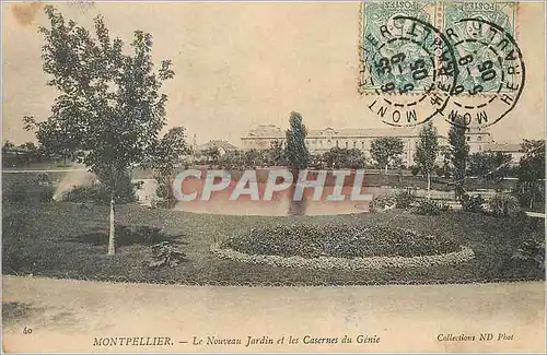 Cartes postales Montpellier Le Nouveau Jardin et les Casernes du Genie