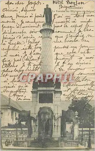 Cartes postales Chambery La Fontaine des Elephants (de Boigne)