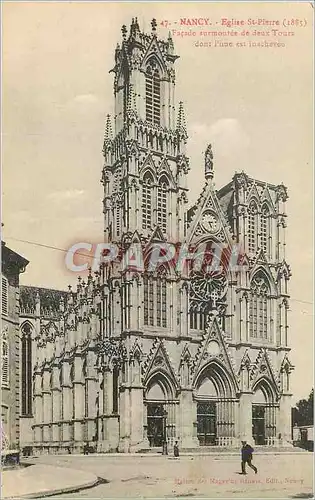 Ansichtskarte AK Nancy Eglise St Pierre (1885) Facade surmontee de deux Tours don l'une est inachevee