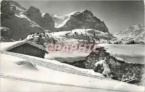 Moderne Karte Pralognan la Vanoise (Savoie) Chalets sur le Plateau du Bochor et Rue de la Valette