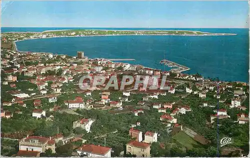 Moderne Karte Golfe Juan Vue generale et le Cap d'Antibes