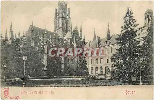 Ansichtskarte AK Rouen Jardin de l'Hotel de Ville