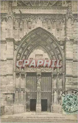 Ansichtskarte AK La Normandie Vernon Detail du Porche de l'Eglise Notre Dame