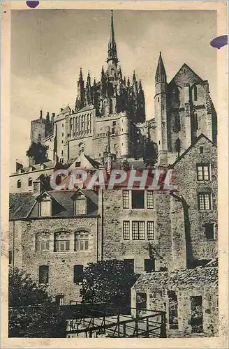 Cartes postales Abbaye du Mont Saint Michel vue des Remparts