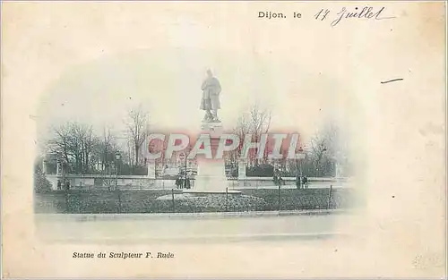 Cartes postales Dijon Statue de Sculpteur Rude (carte 1900)