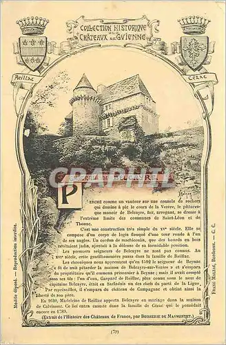 Cartes postales Collection historique Chateaux au Guyenne Belcayre