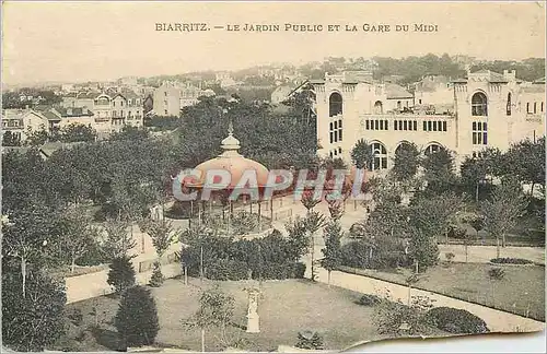 Cartes postales Biarritz Le Jardin Public et la Gare du Midi