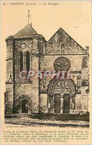 Ansichtskarte AK Longpont (S et O) La Basilique Vestige de la fameuse Abbaye des Benedictins fondee au XIe siecle