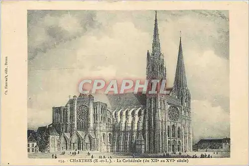 Ansichtskarte AK Chartres (E et L) La Cathedrale (du XIIe au XVIe Siecle)