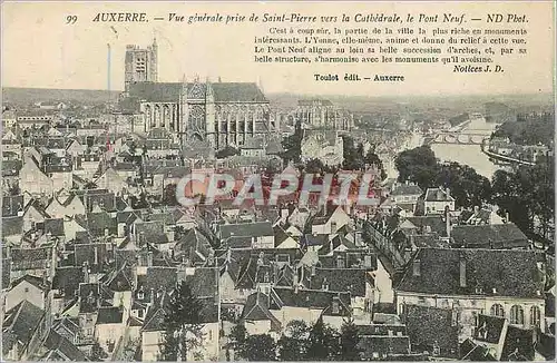 Ansichtskarte AK Auxerre Vue Generale prise de Saint Peirre vers le Pont Neuf