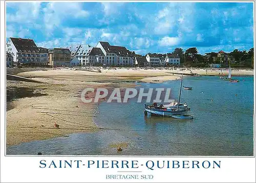 Cartes postales moderne Saint Pierre Quiberon (Morbihan) La Presqu'ile de Quiberon Couleurs de Bretagne La Plage et le P