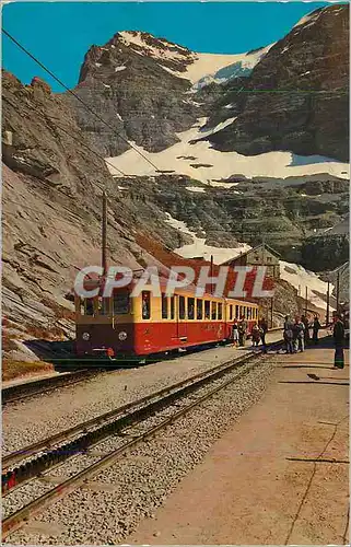 Moderne Karte Jungfraubahn Station Eigergletscher (2330 m) Train Funiculaire