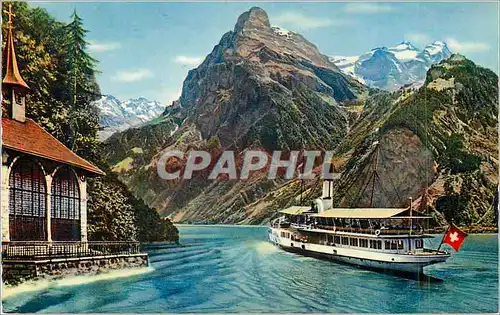 Cartes postales moderne Tellskapelle mit Gitschen und Urirotstock Bateau