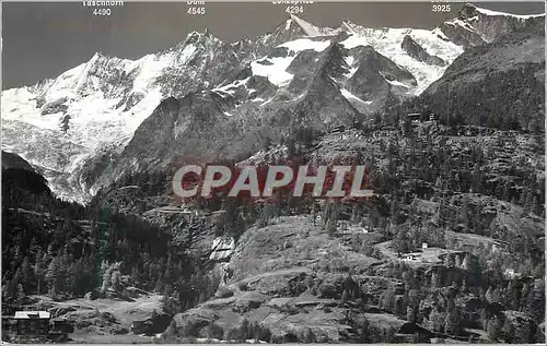 Cartes postales moderne Kapellenweg Saas Grund Saas Fee mit Gletscher und Mischabelgruppe