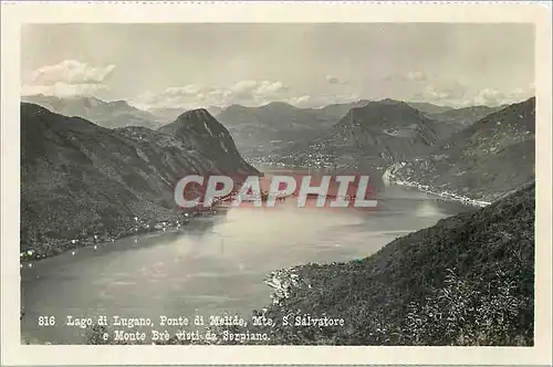 Cartes postales moderne Lago di Lugano Ponte di Malide Mte S Salvatore e Monte Bre Visti da Serpiano