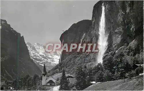 Moderne Karte Lauterbrunnen mit Staubbach Grosshorn