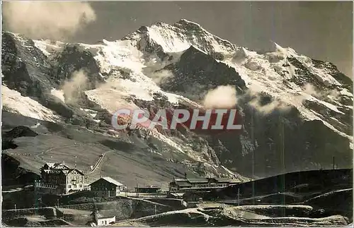 Moderne Karte Jungfraubahn 3454 m Kleine Scheldegg mit Jungfrau 4158 m