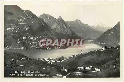 Cartes postales moderne Lago di Lugano Monte Bre e Sfondo di Porlezza