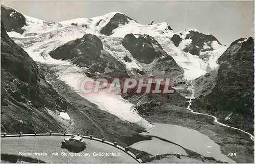 Moderne Karte Sustenstrasse mit Steingletscher Gwachtenhorn