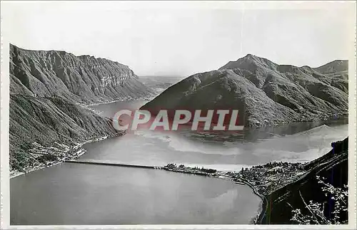 Moderne Karte Lago di Lugano Ponte di Melide