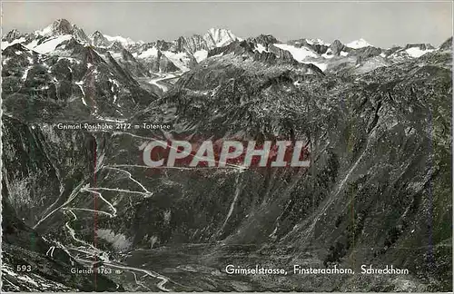 Cartes postales moderne Grimselstrasse Finsteraarhorn Schreckhorn